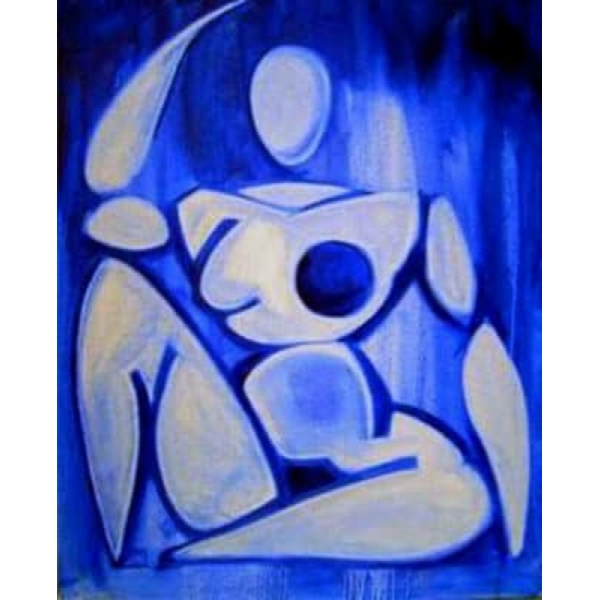 Peinture abstraite bleue d'une femme IMG 0001 31
