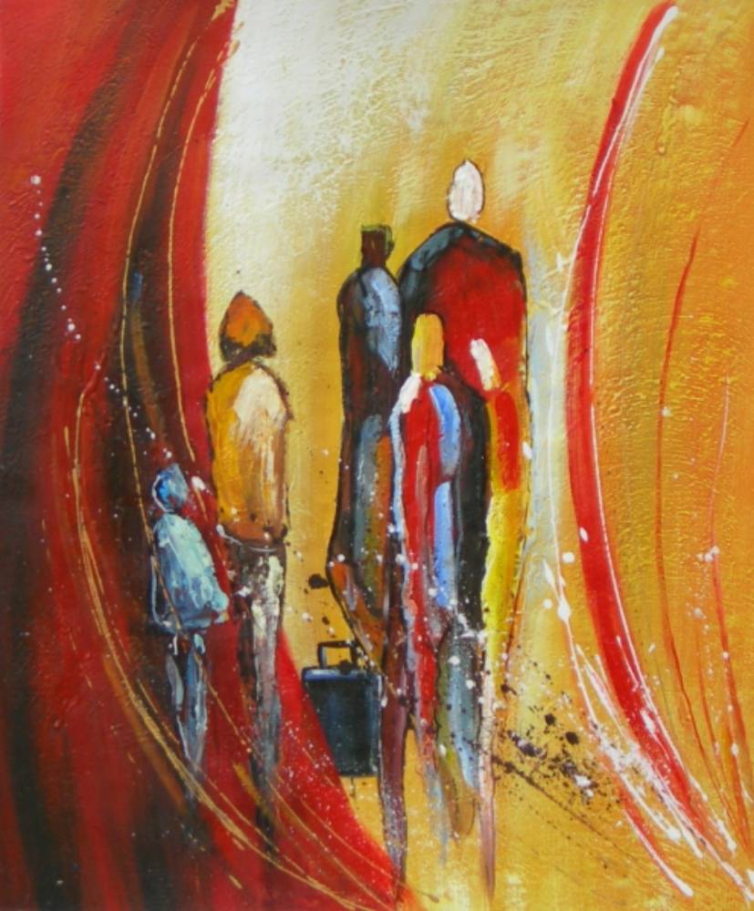 Peinture contemporaine silhouette famille Peinture contemporaine silhouette famille – Image 3