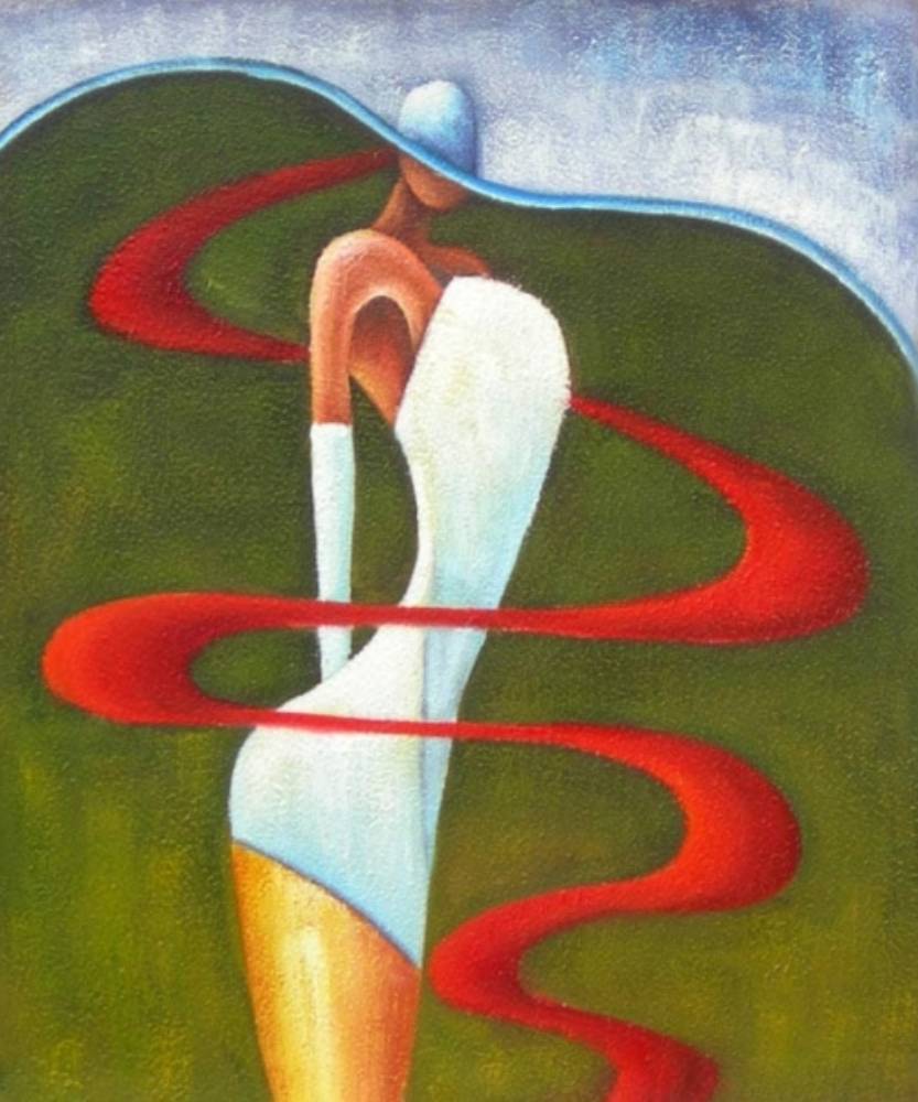 Peinture moderne abstraite femme blanche Peinture moderne abstraite femme blanche – Image 3