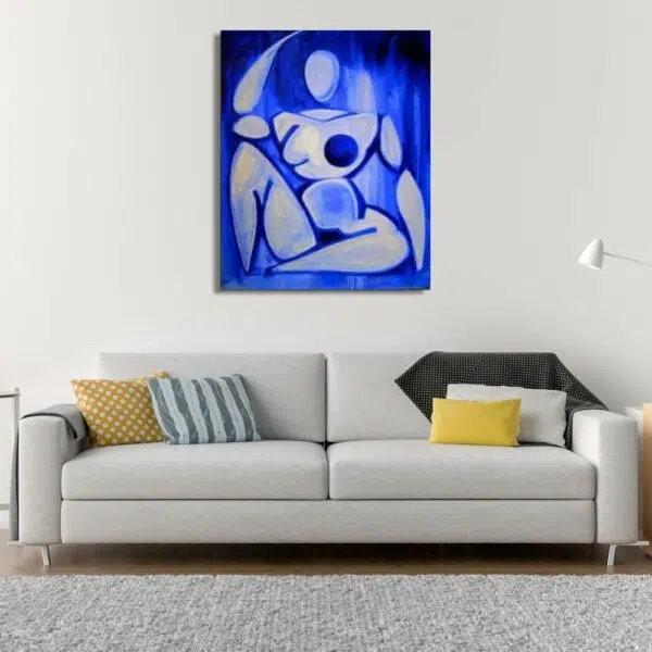 Peinture abstraite bleue d'une femme IMG 0002 31
