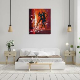 Peinture contemporaine couple danseurs