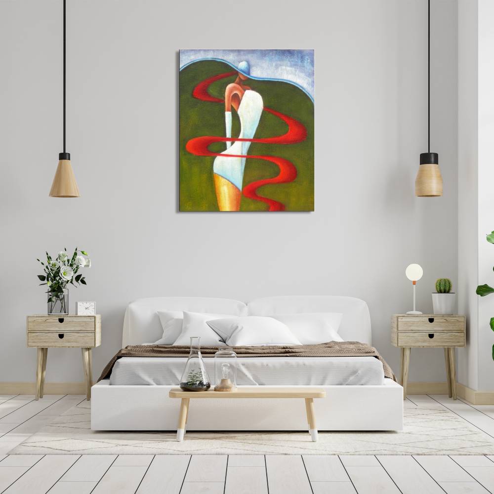 Peinture moderne abstraite femme blanche Peinture moderne abstraite femme blanche – Image 2