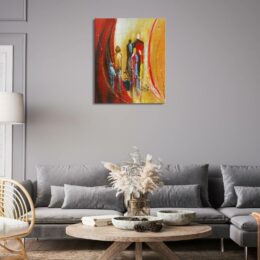 Peinture contemporaine silhouette famille