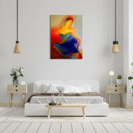 Peinture silhouette femme en bleu