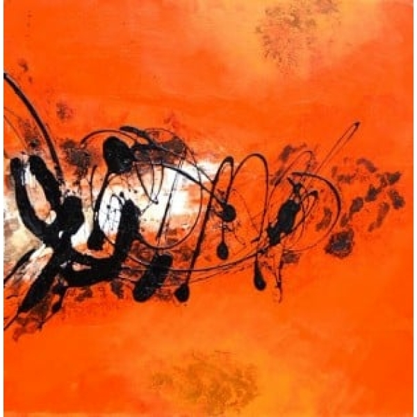Peinture abstraite carré orange IMG 0010 6