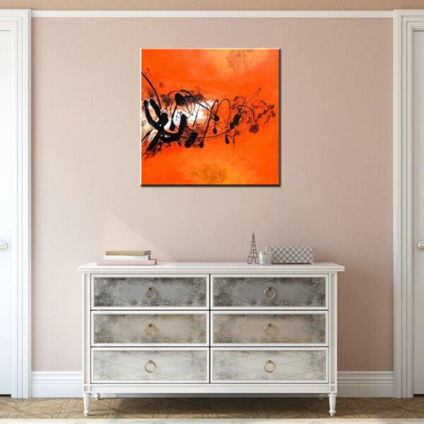 Peinture abstraite carré orange IMG 0011 7