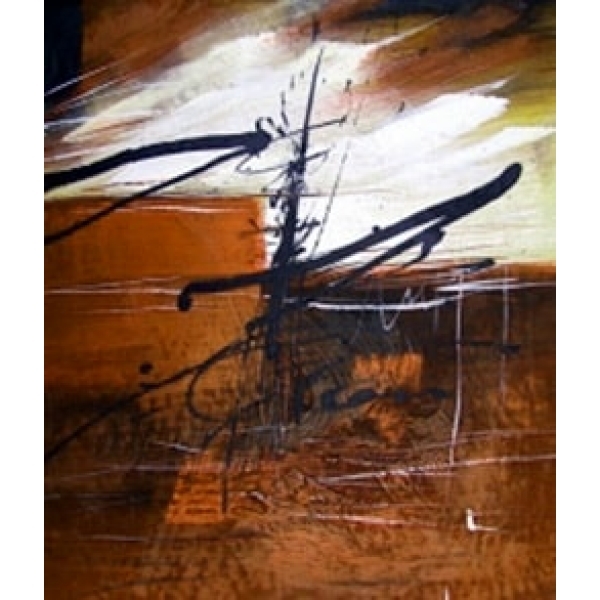 Peinture abstraite orange noire IMG 0012