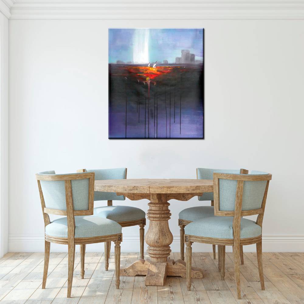 Peinture abstraite violet et bleu Peinture abstraite violet et bleu – Image 2