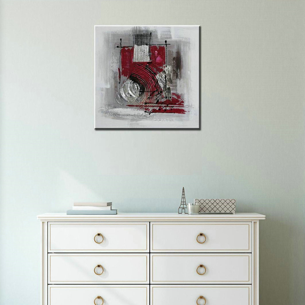 Tableau abstrait lie de vin et gris Tableau abstrait lie de vin et gris – Image 2