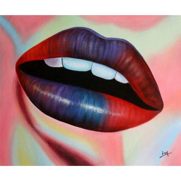 Tableau lèvre aux couleurs pastel flash