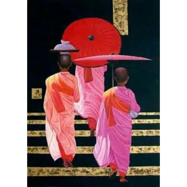 Peinture jeunes moines bouddhistes IMG 004