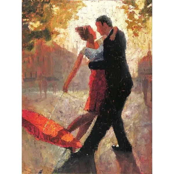 Tableau d'un couple amoureux qui danse