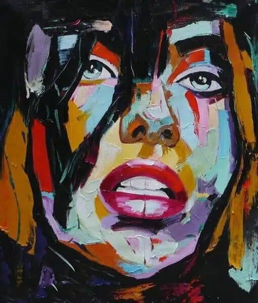 Peinture pop art visage femme Tableau d'un visage d'une femme style pop art