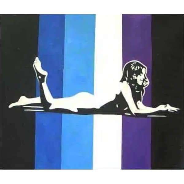 Tableau aux couleurs moderne d'une femme allongée nue