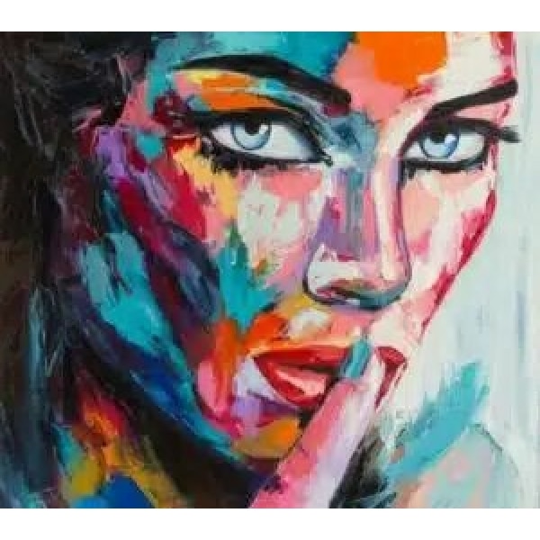 Peinture sur toile moderne visage femme • Peintures sur toile
