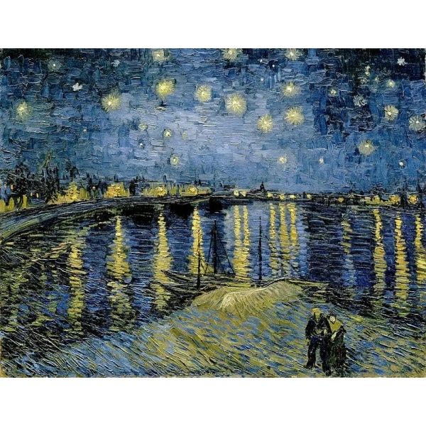 Tableau de Van Gogh d'un fleuve de nuit