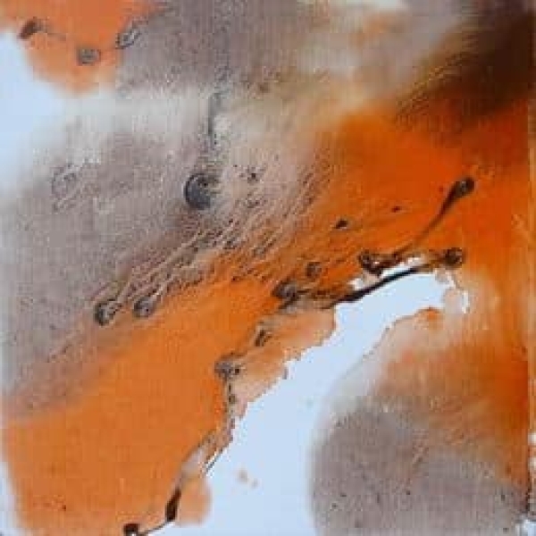 Peinture abstraite beige et orange IMG 0066