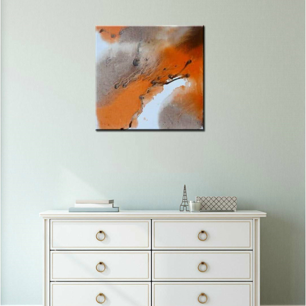 Peinture abstraite beige et orange IMG 0068