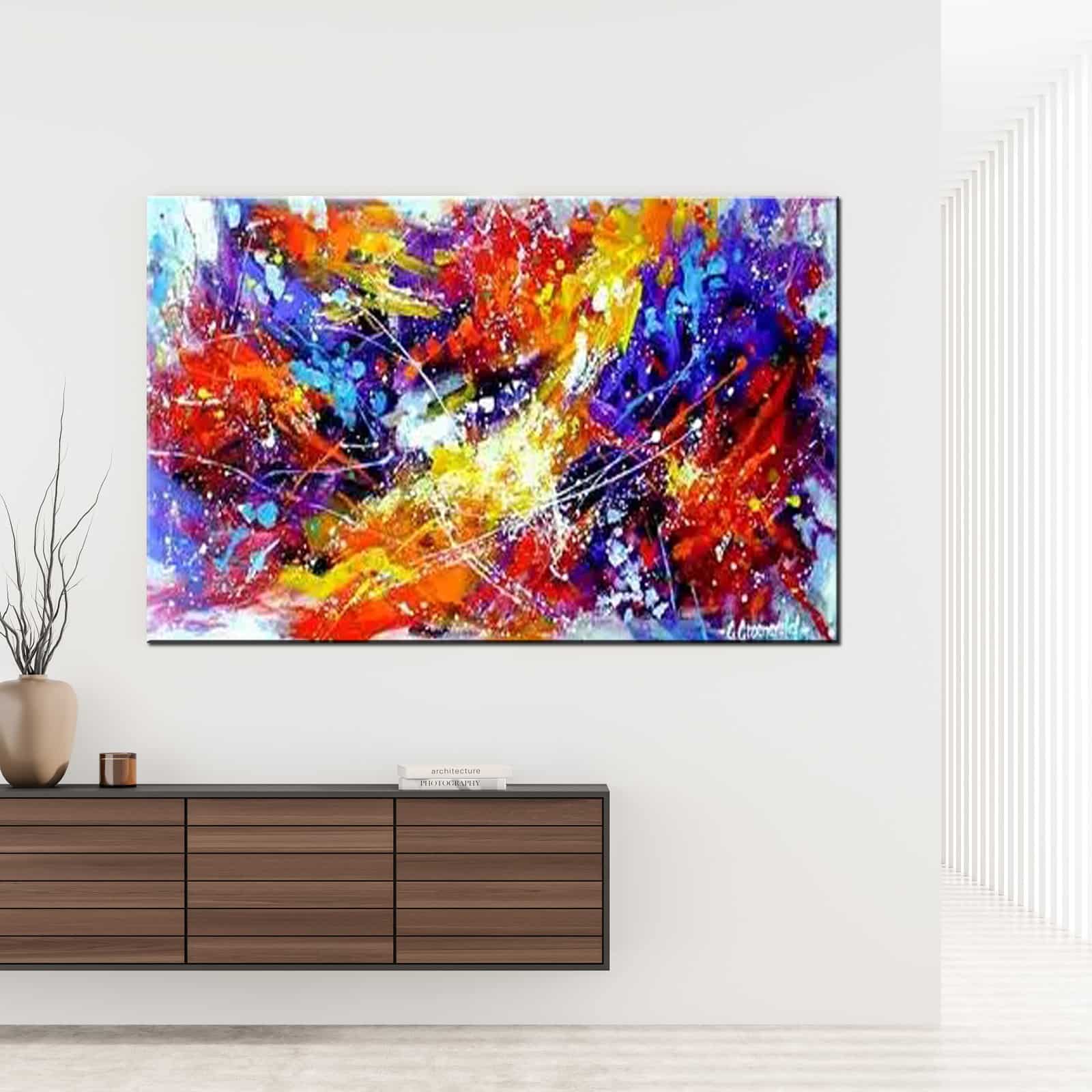 Tableau panoramique abstrait multicolore Tableau panoramique abstrait multicolore – Image 2