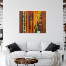 Tableau peinture contemporaine éthnique