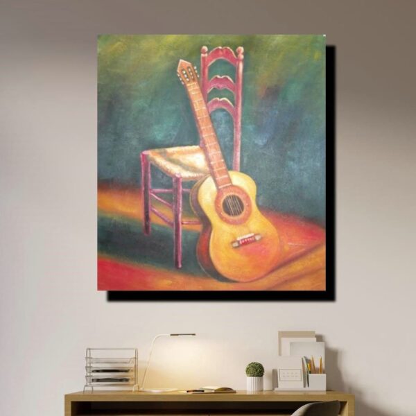 Peinture chaise et guitare IMG 002 1