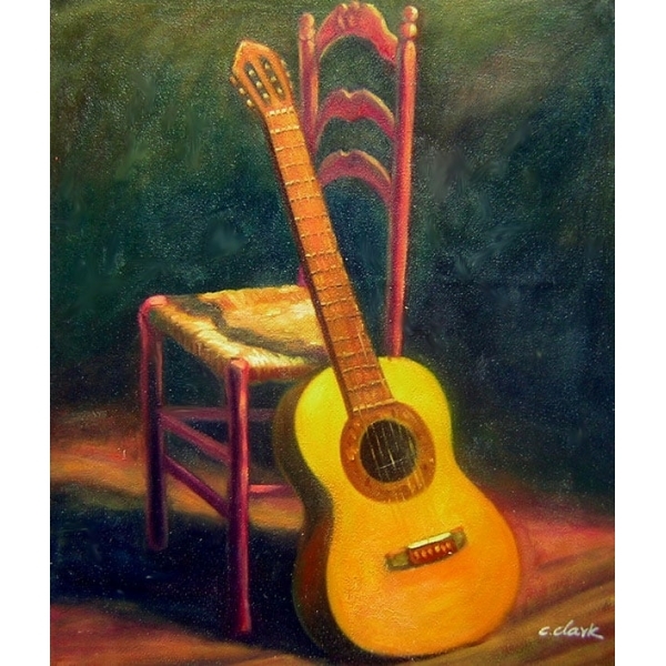 Peinture chaise et guitare IMG 003
